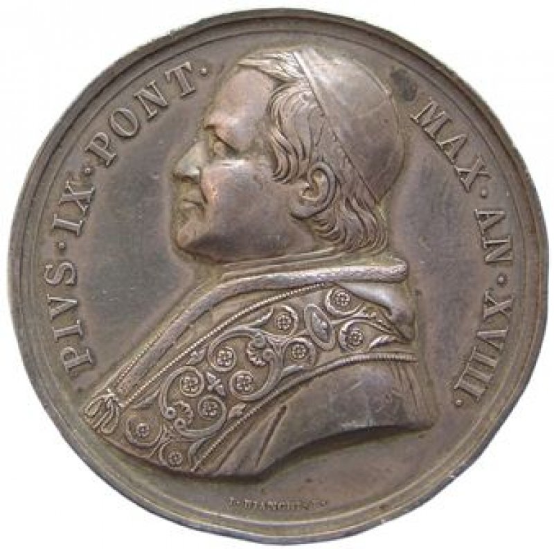 Medalla conmemorativa de la inauguración del edificio de la Manufactura de Tabacos de Roma Año 1863.