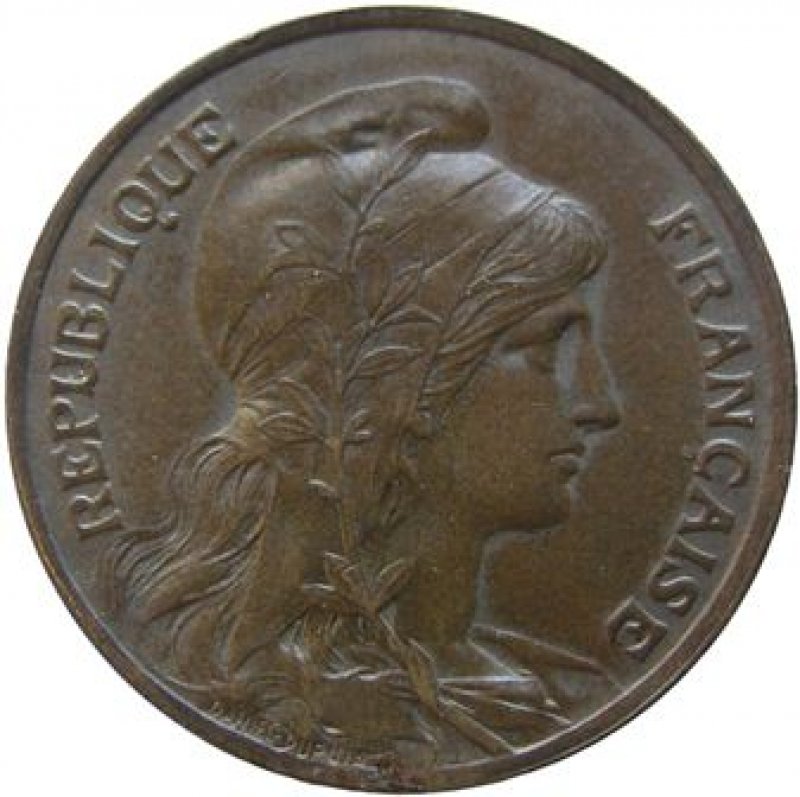 Diez céntimos Año 1905.